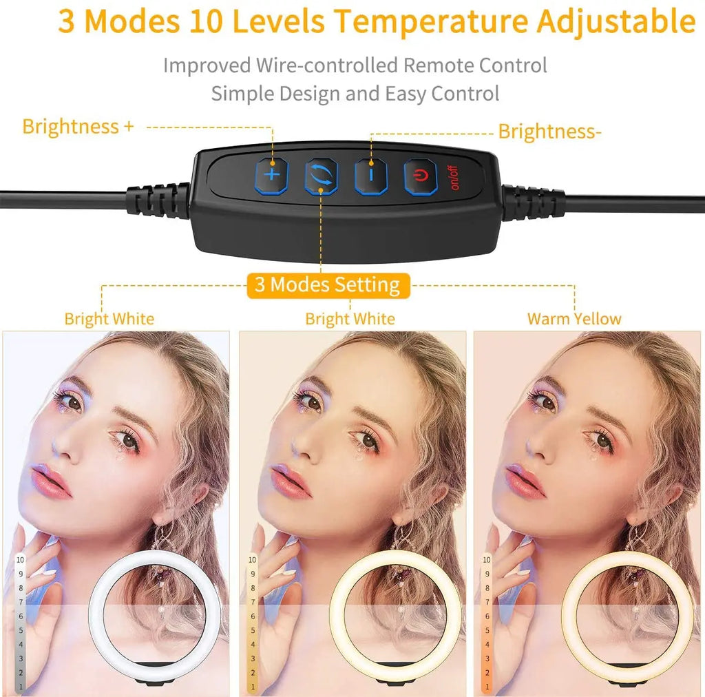 LED Ring Light 33cm with 50cm Tripod & Phone Holder for TikTok, YouTube, Photography