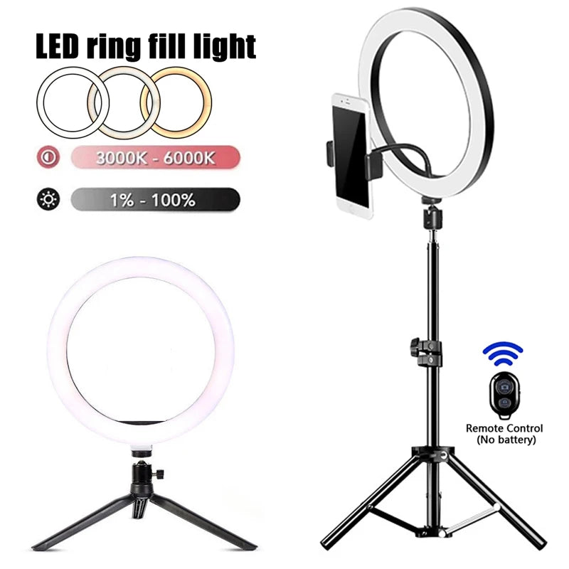 LED Ring Light 33cm with 50cm Tripod & Phone Holder for TikTok, YouTube, Photography