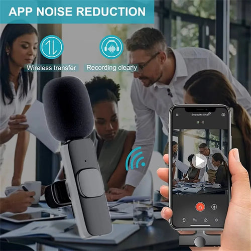 Wireless Lavalier Microphone - Plug & Play Mic for iPhone & Android | Noise Cancellation