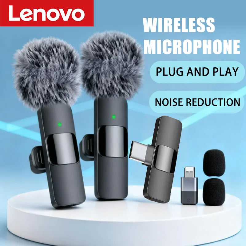 Wireless Lavalier Microphone - Plug & Play Mic for iPhone & Android | Noise Cancellation