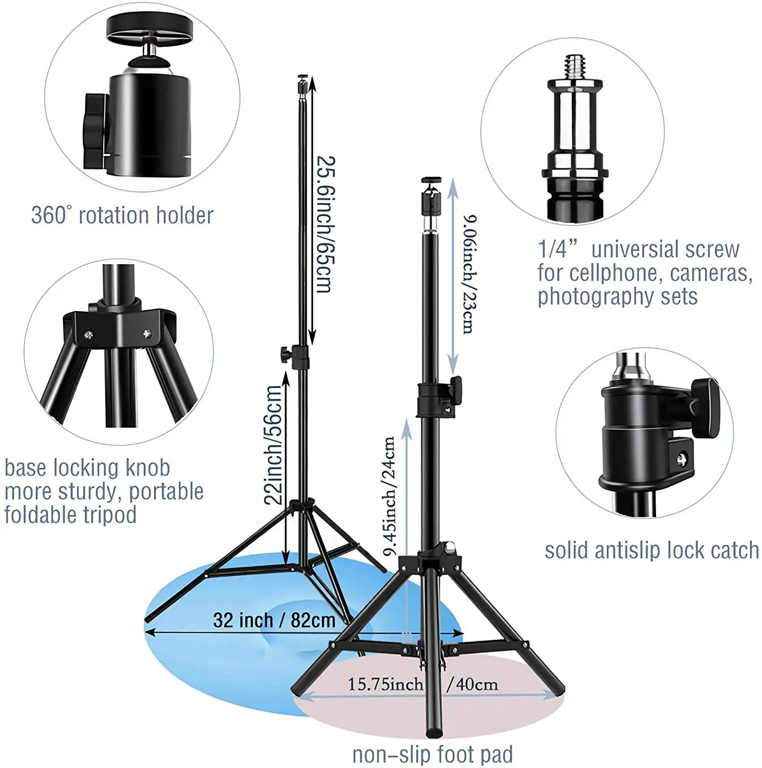 LED Ring Light 33cm with 50cm Tripod & Phone Holder for TikTok, YouTube, Photography