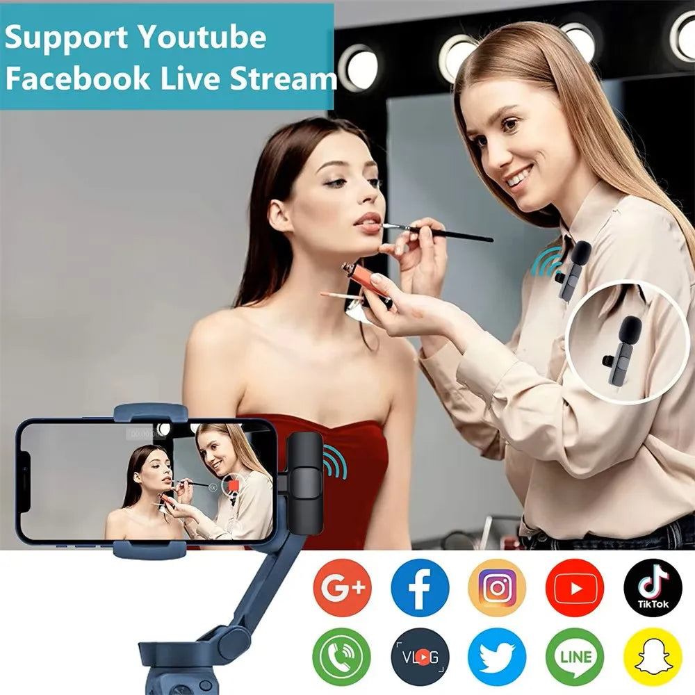 Wireless Lavalier Microphone - Plug & Play Mic for iPhone & Android | Noise Cancellation